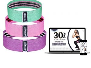 Activre Fabric Resistance Bands 3 Sets – With 10 Training Exercises Video & 30 Day Workout Plan